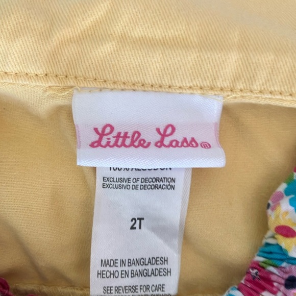 Little Lass Yellow and White Kids Matching Set - Picture 3 of 5